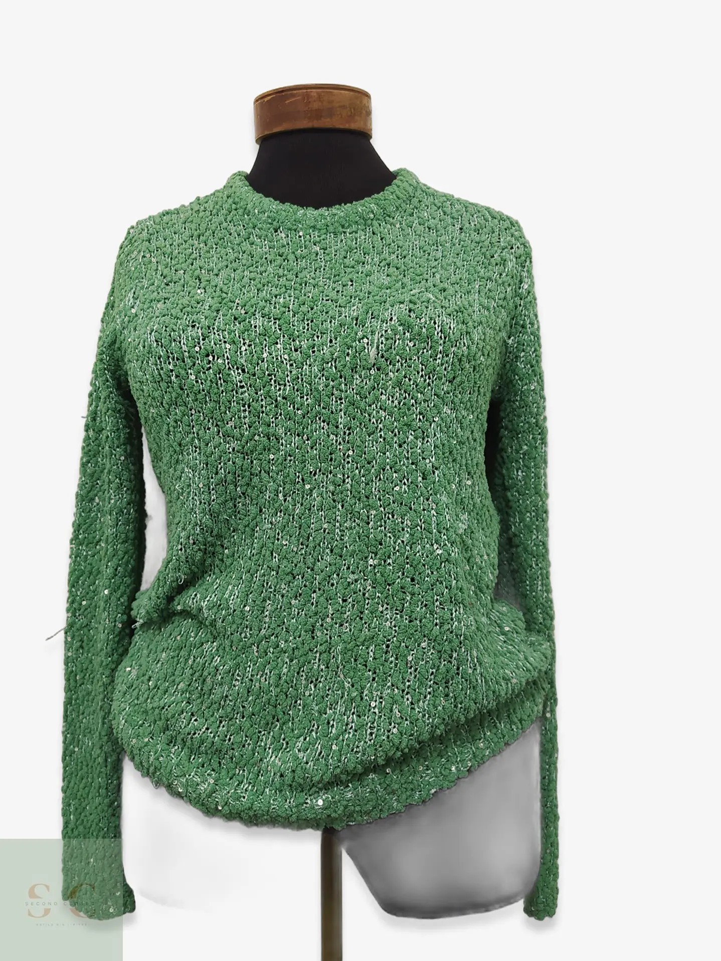 Suéter Verde Texturizado Lanina con Destellos Talla S 1