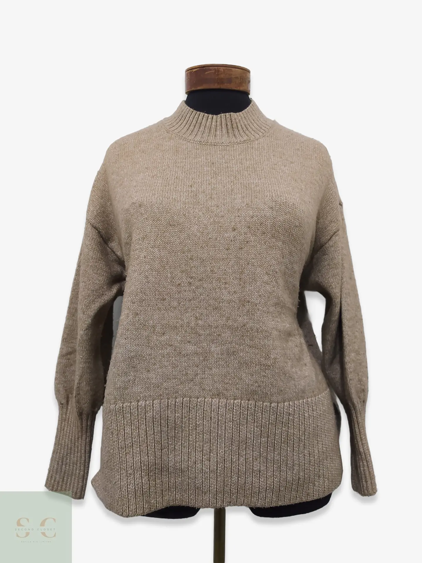 Suéter de Punto Jaspeado Cuello Semi-Alto H&M Talla M 1