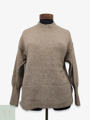 Suéter de Punto Jaspeado Cuello Semi-Alto H&M Talla M