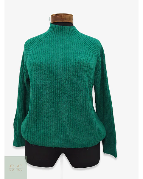 Suéter Acanalado Verde Esmeralda Denim Tom Tailor Talla M