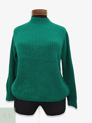 Suéter Acanalado Verde Esmeralda Denim Tom Tailor Talla M