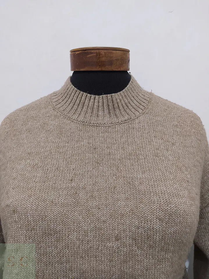 Suéter de Punto Jaspeado Cuello Semi-Alto H&M Talla M 3