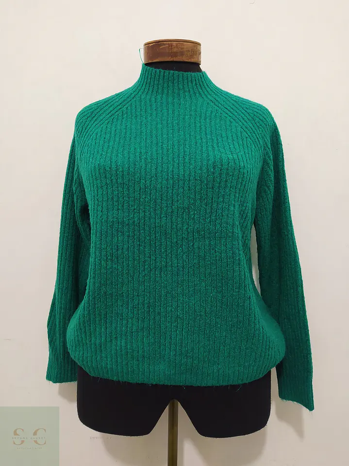 Suéter Acanalado Verde Esmeralda Denim Tom Tailor Talla M 2