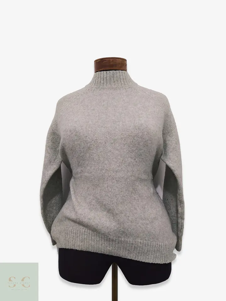 Suéter de Tejido Melange Cuello Periquero Zara Talla XS 1