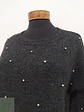 Suéter Grafito con Aplicación de Perlas H&M Talla XL - Miniatura 3