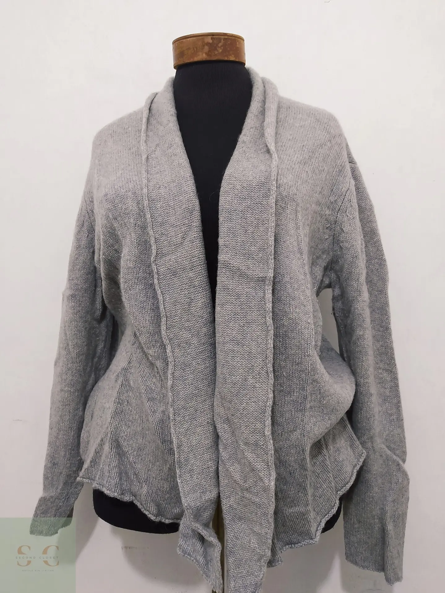 Cárdigan Abierto de Punto Gris In Linea Firenze Talla LXL 2