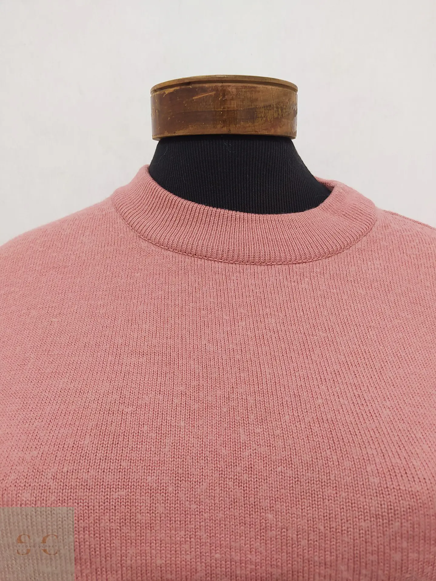 Suéter de Punto Fino Rosa Empolvado Cuello Redondo Talla L 3