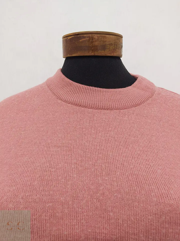 Suéter de Punto Fino Rosa Empolvado Cuello Redondo Talla L 3