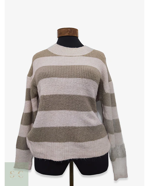 Suéter a Rayas de Punto Texturizado Infinity Woman Talla M