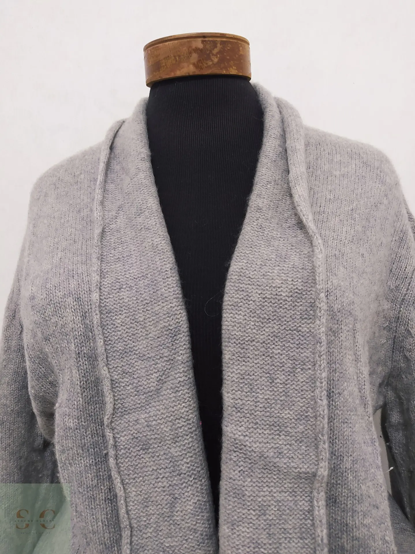 Cárdigan Abierto de Punto Gris In Linea Firenze Talla LXL 3
