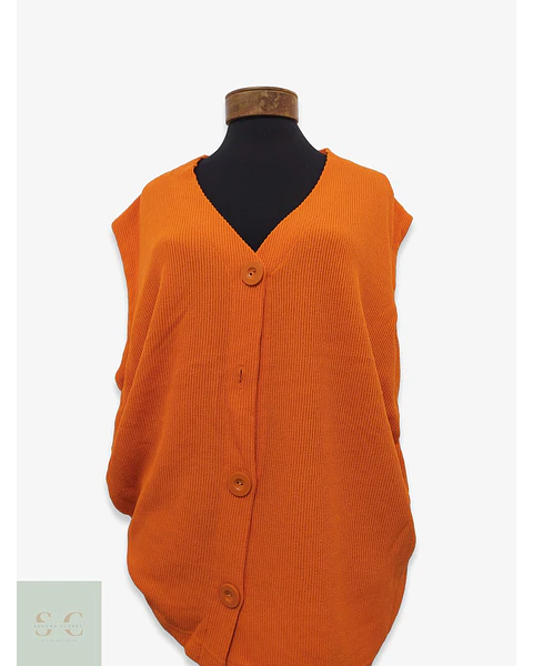 Chaleco Cardigan sin Mangas Naranja Via Appia Due Talla 3XL