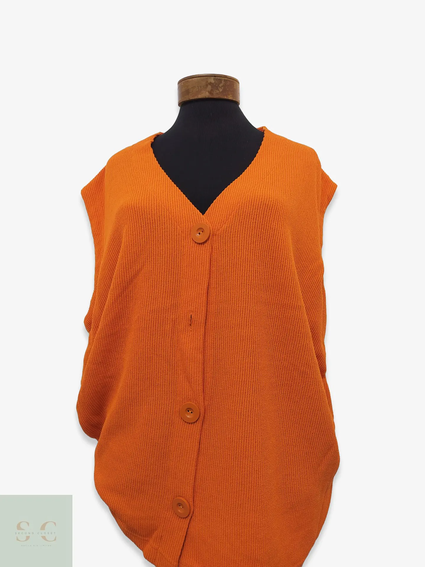 Chaleco Cardigan sin Mangas Naranja Via Appia Due Talla 3XL 1