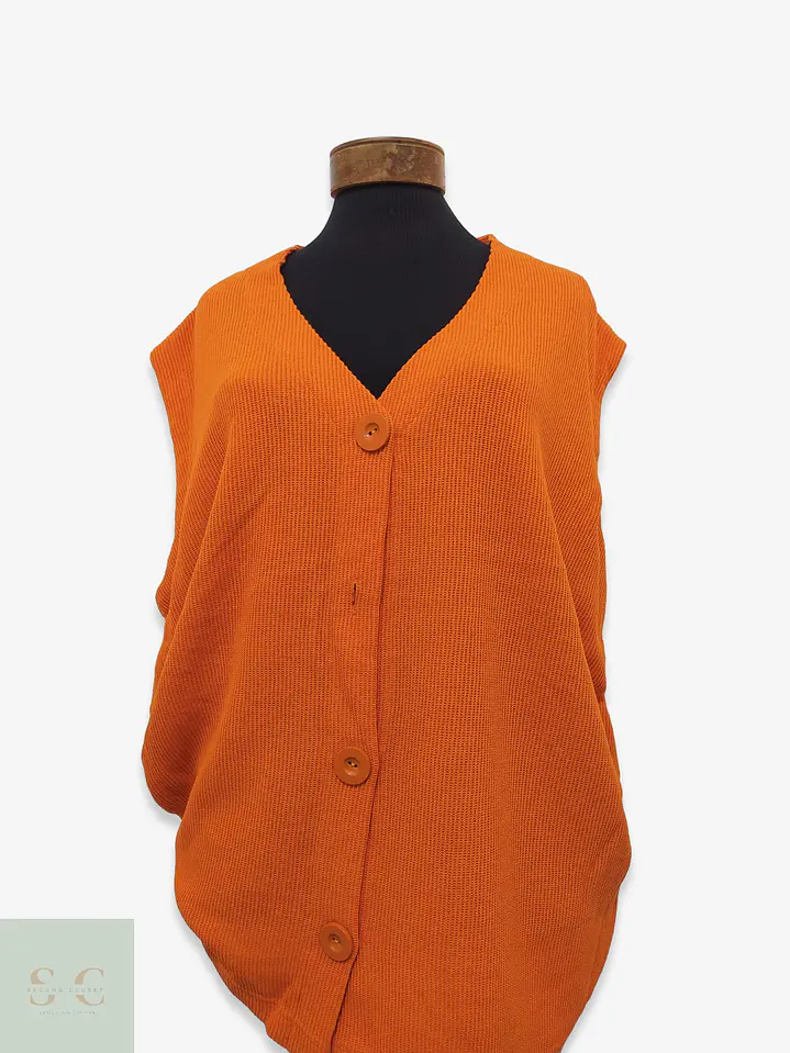 Chaleco Cardigan sin Mangas Naranja Via Appia Due Talla 3XL 1