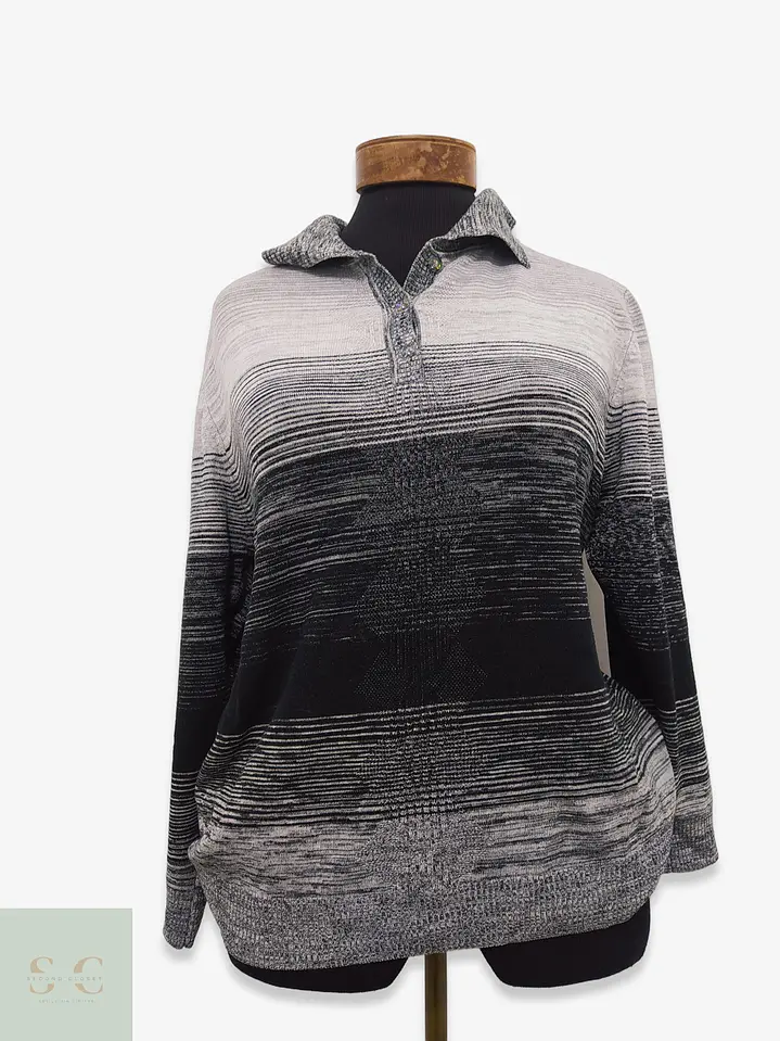 Suéter Estilo Polo Degradé Texturizado Talla 2XL 1