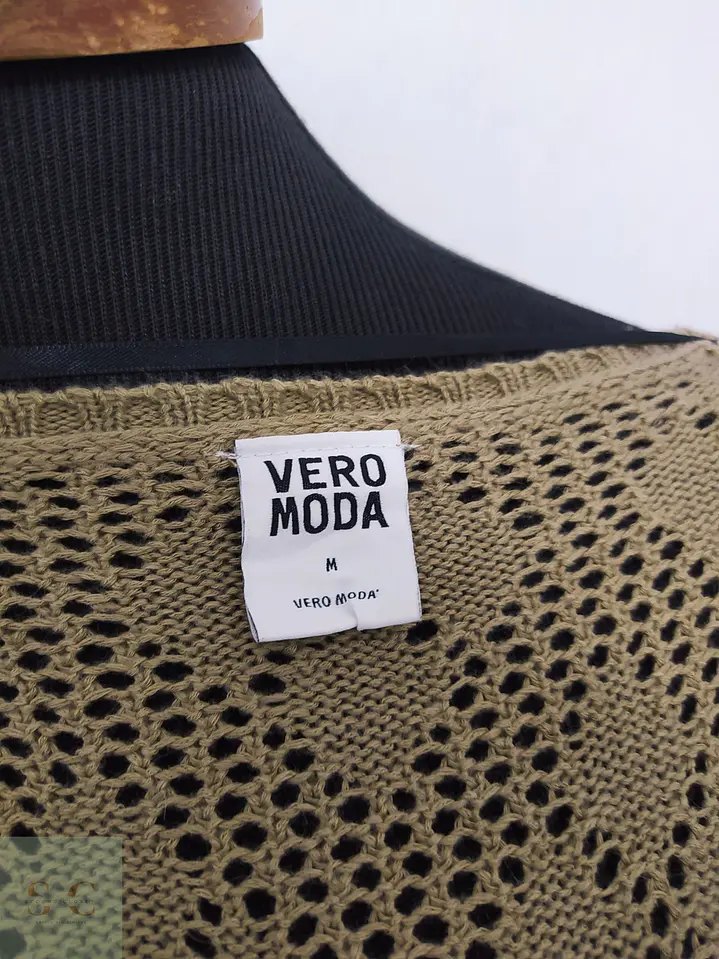 Cárdigan Calado Beige Vero Moda con Flecos Talla M 4