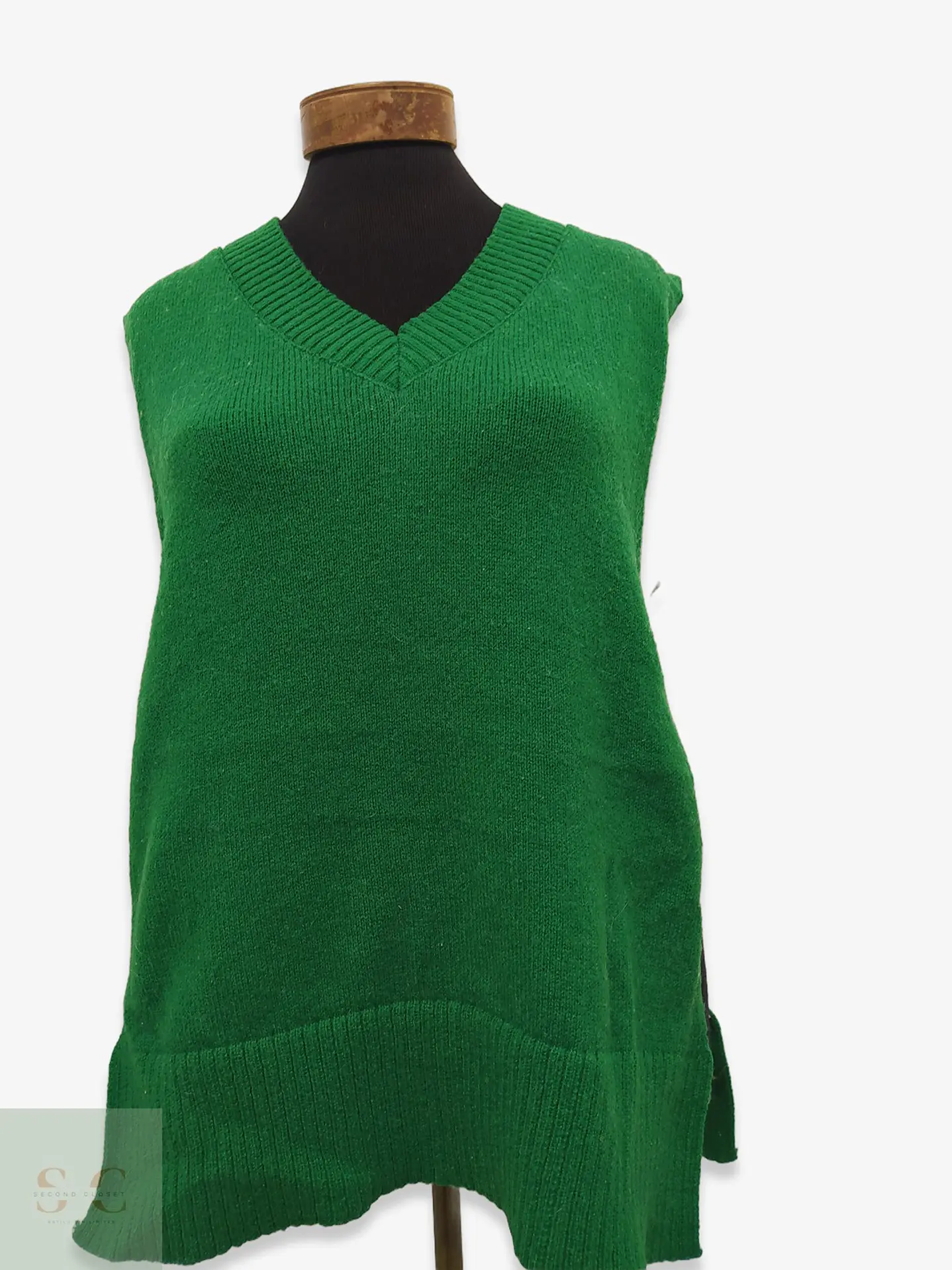 Chaleco de Punto Verde Esmeralda Shein Talla S 1