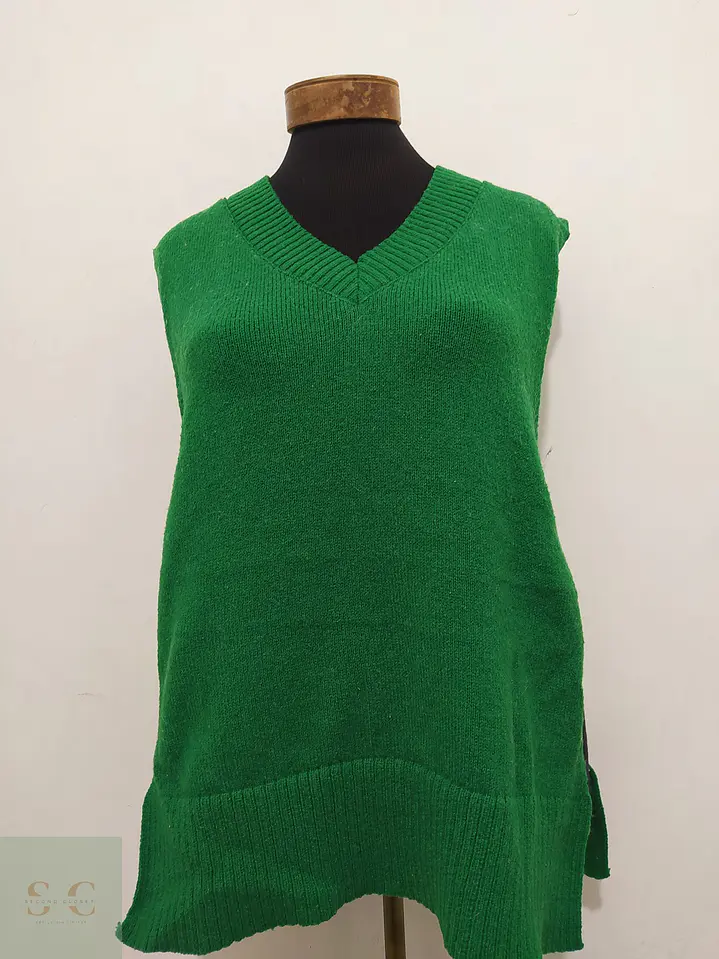 Chaleco de Punto Verde Esmeralda Shein Talla S 2