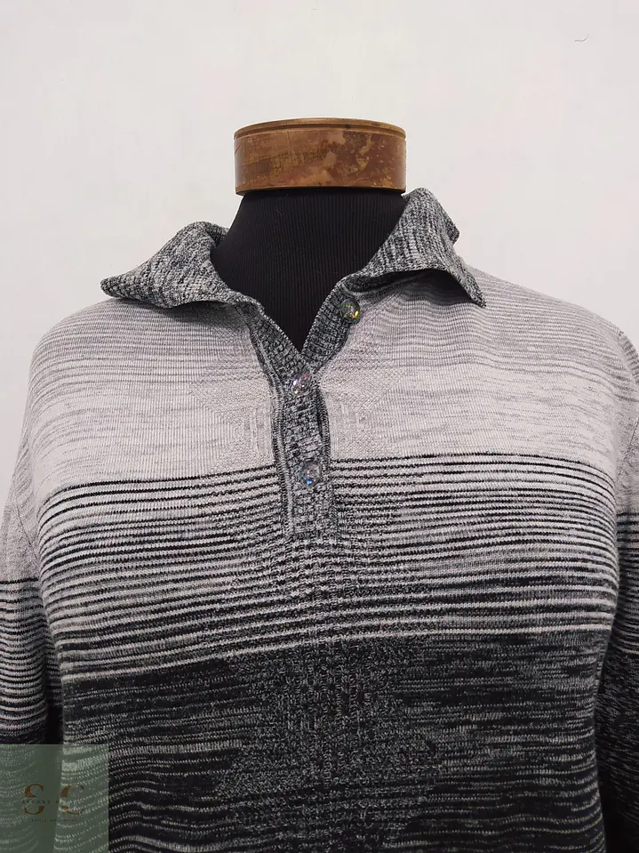 Suéter Estilo Polo Degradé Texturizado Talla 2XL 3