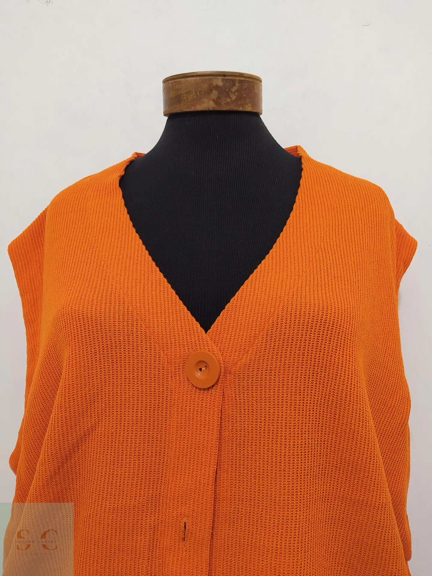 Chaleco Cardigan sin Mangas Naranja Via Appia Due Talla 3XL 3