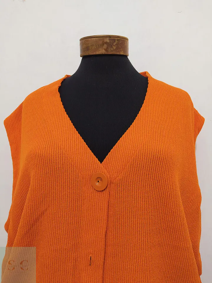 Chaleco Cardigan sin Mangas Naranja Via Appia Due Talla 3XL 3
