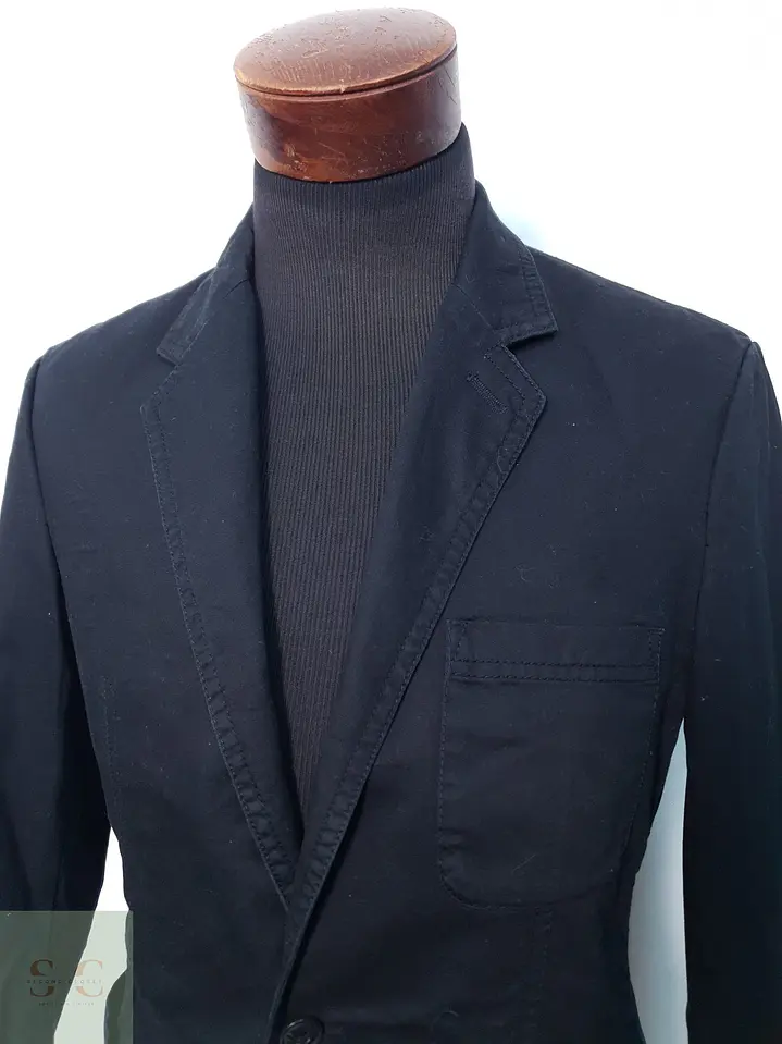 Blazer Casual de Algodón Negro con Bolsillos Parche Talla S 3