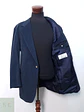 Blazer Azul Marino en Lana Virgen Tejido Espina de Pescado Talla XL - Miniatura 6