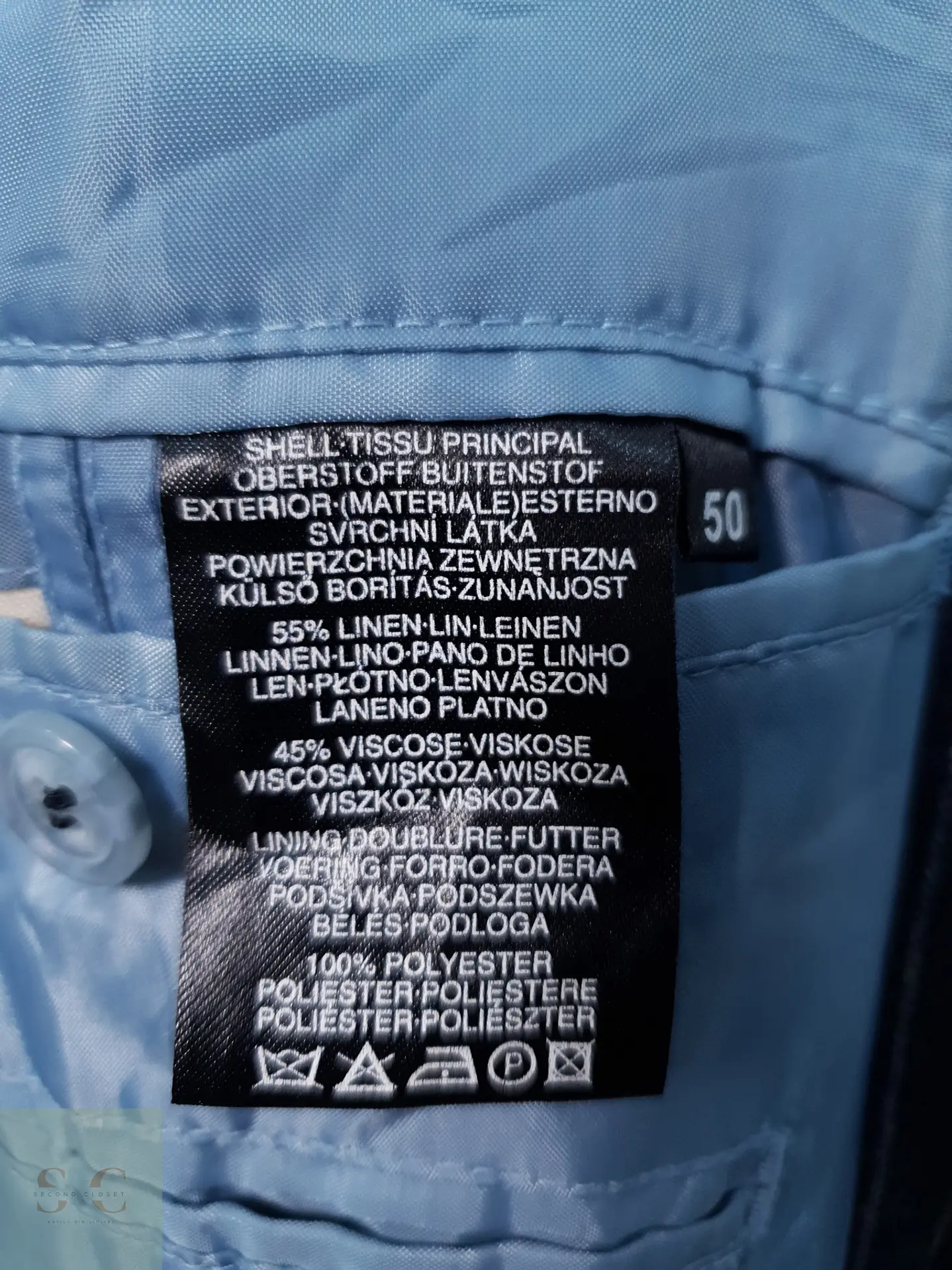 Blazer a Rayas Diplomáticas de Lino y Viscosa Talla L 6