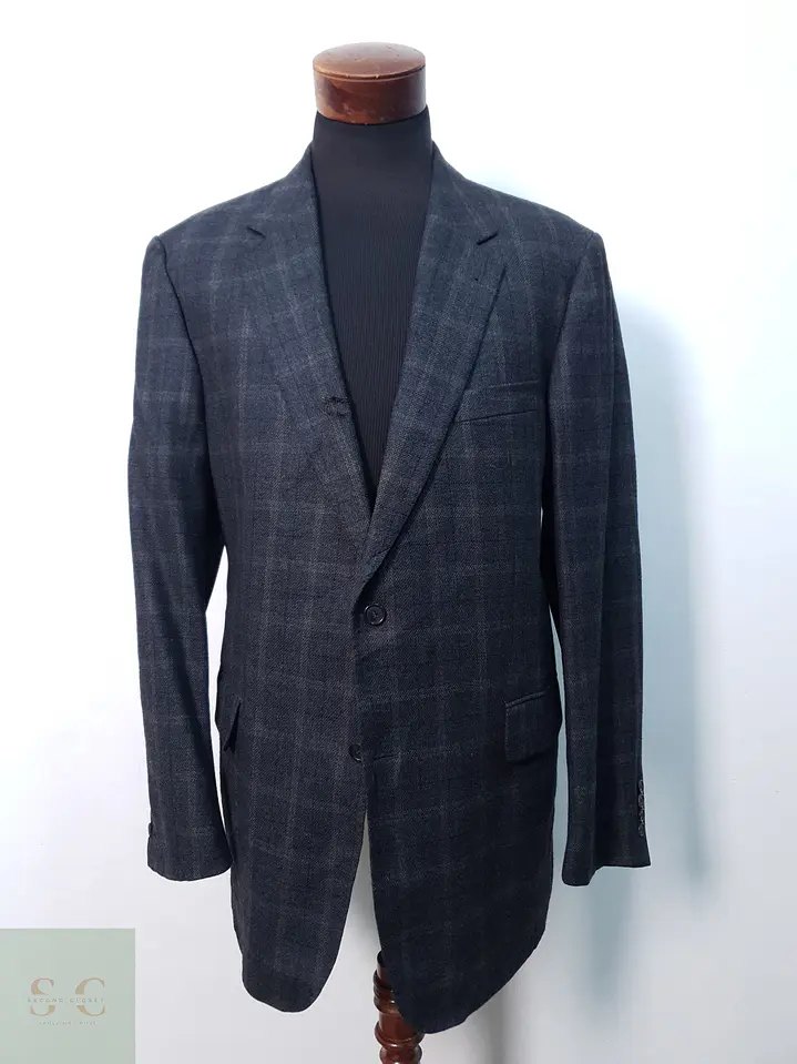 Blazer en Lana Virgen a Cuadros Ventana Eduard Dressler Talla LXL 2