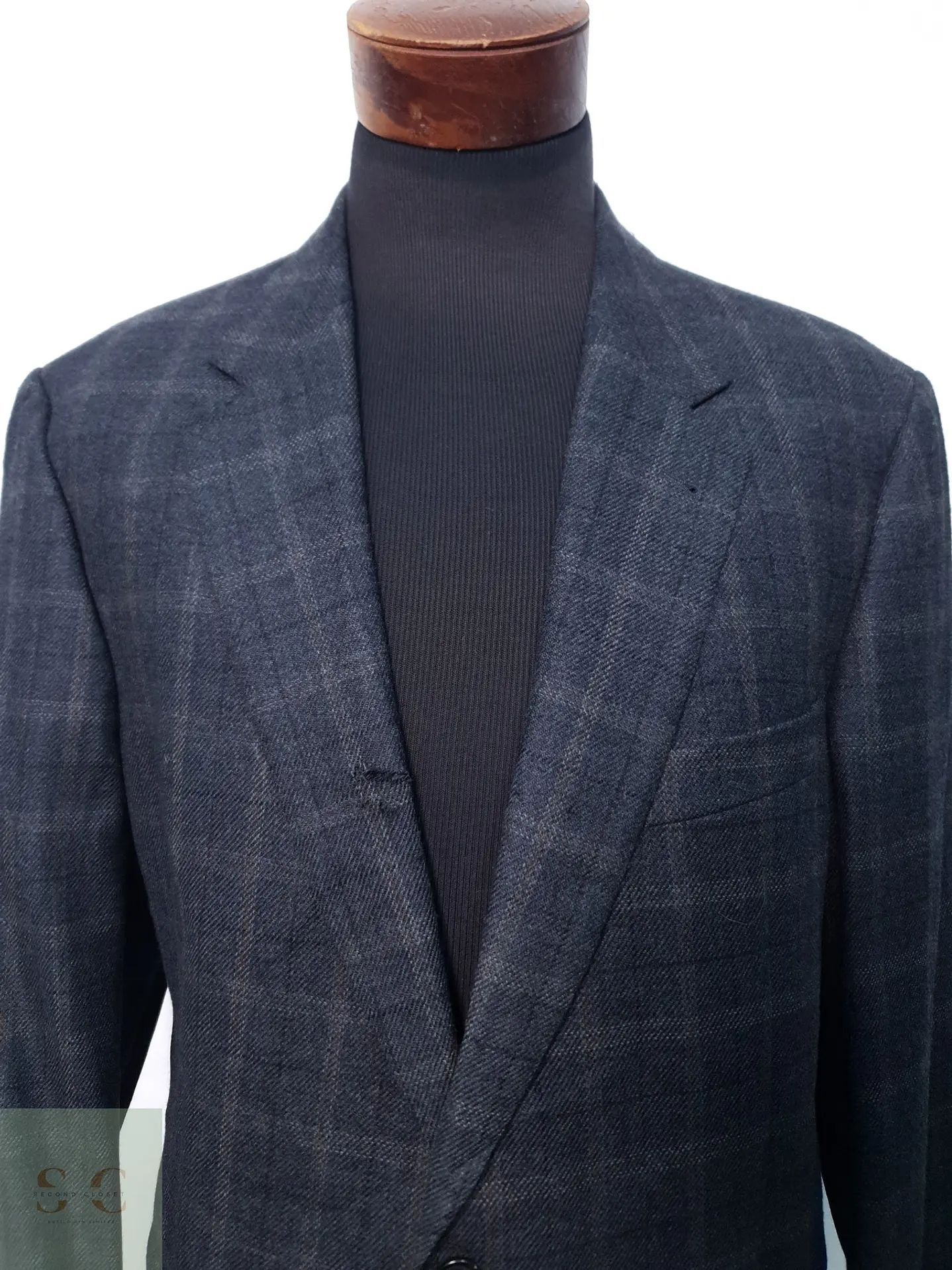 Blazer en Lana Virgen a Cuadros Ventana Eduard Dressler Talla LXL 3