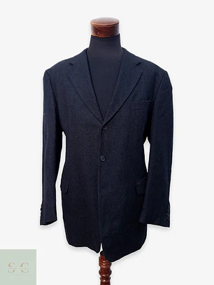 Blazer Clásico en Lana Virgen Gris Plomo Talla XL