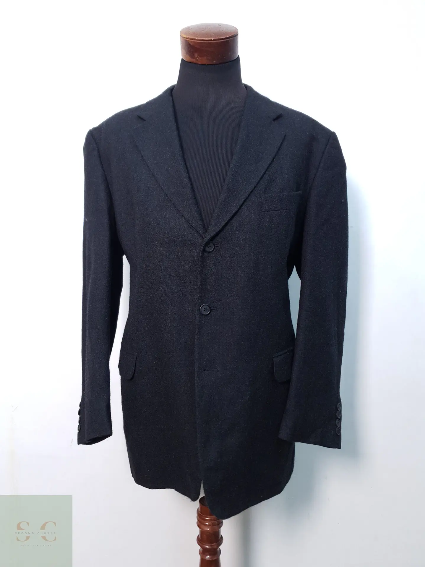 Blazer Clásico en Lana Virgen Gris Plomo Talla XL 2
