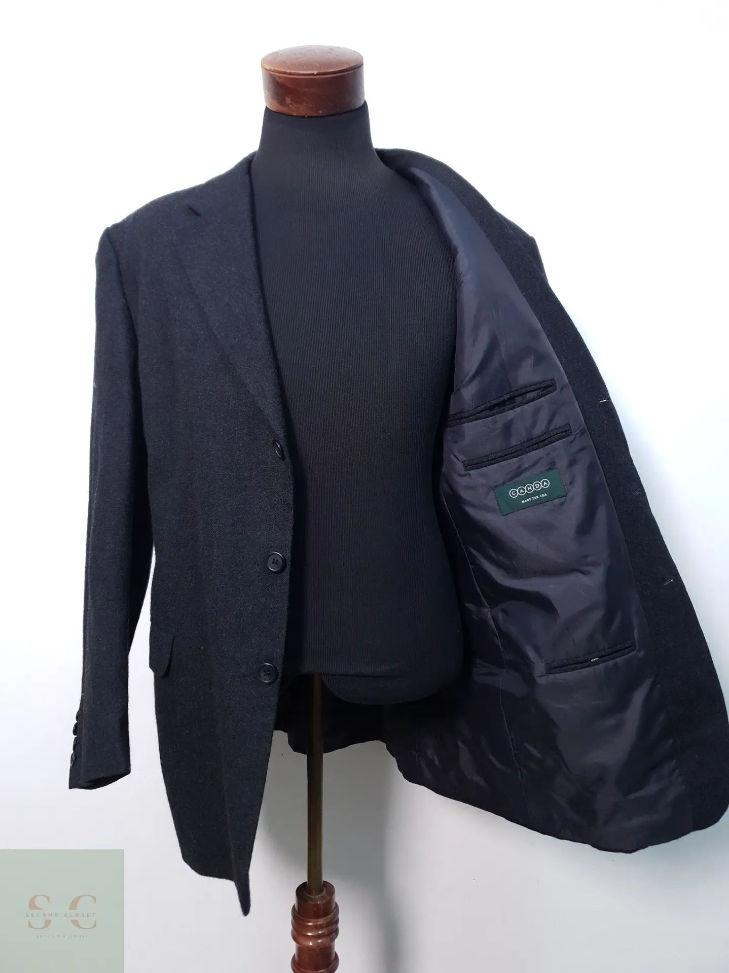Blazer Clásico en Lana Virgen Gris Plomo Talla XL 6