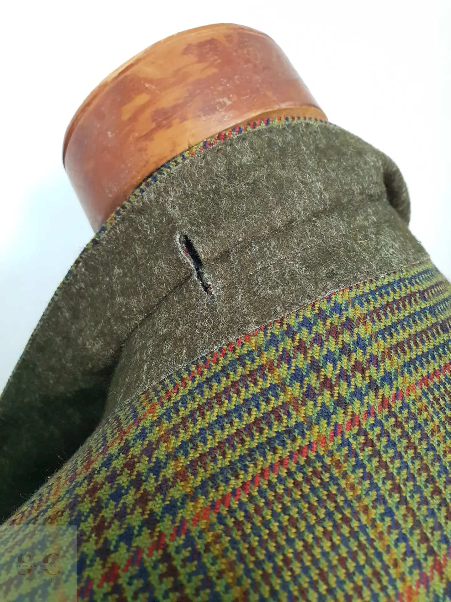 Blazer de Lana Virgen a Cuadros Verde Vintage Talla XXXL 9