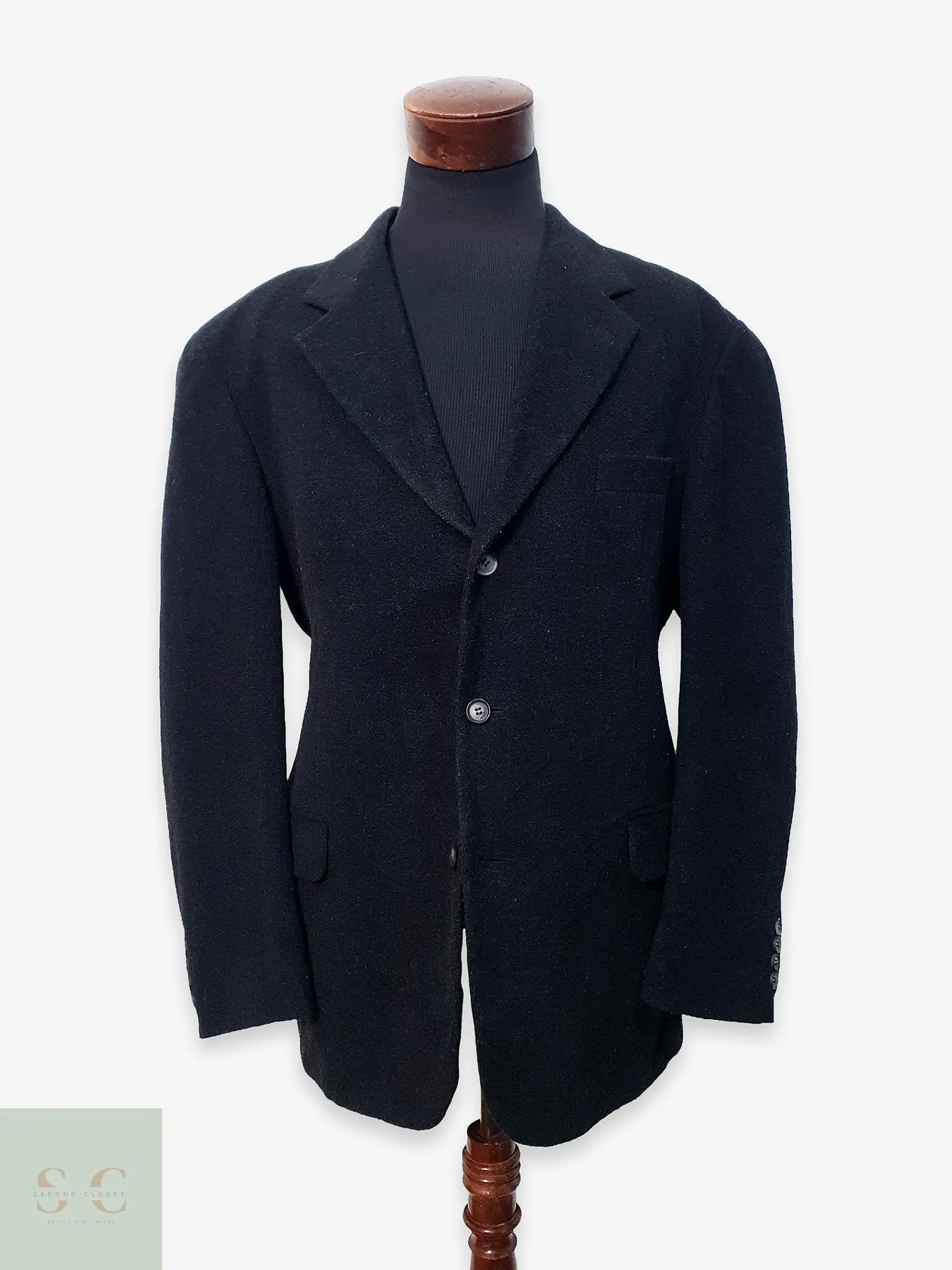 Blazer Sartorial de Lana Afelpada en Tono Gris Plomo Talla XXL 1
