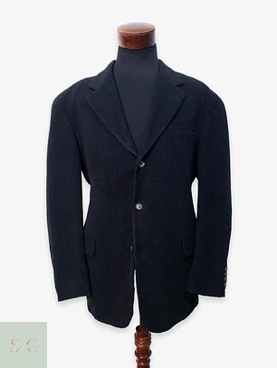 Blazer Sartorial de Lana Afelpada en Tono Gris Plomo Talla XXL