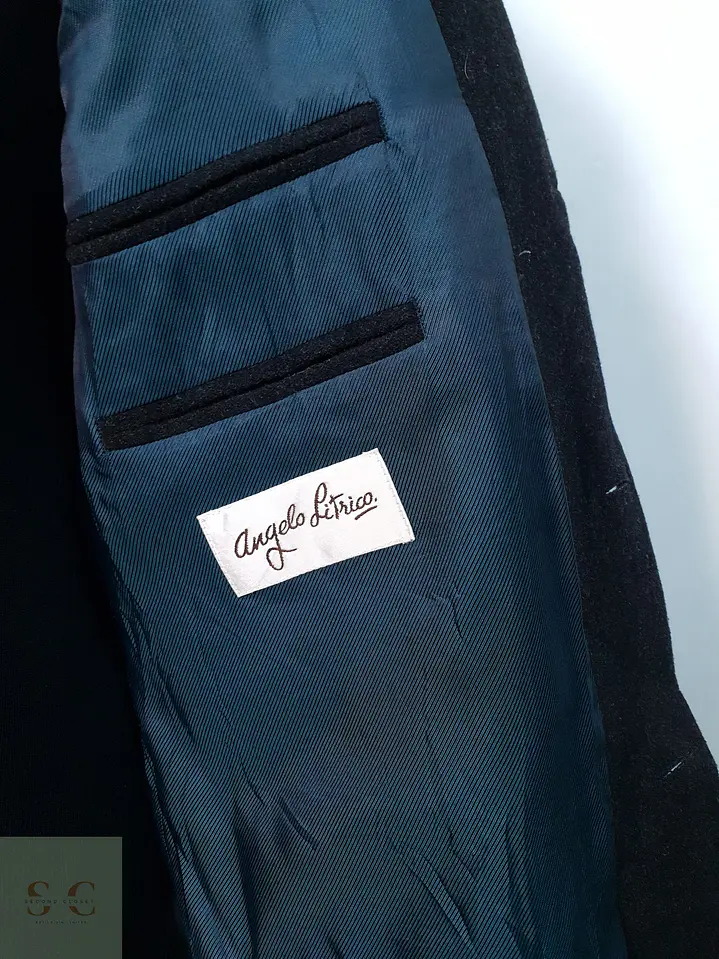 Blazer Sartorial de Lana Afelpada en Tono Gris Plomo Talla XXL 5