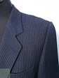 Blazer Sastre Vintage en Lana Virgen Azul Marino con Raya Tiza Talla S - Miniatura 4