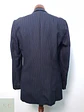 Blazer Sastre Vintage en Lana Virgen Azul Marino con Raya Tiza Talla S - Miniatura 6
