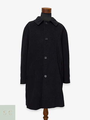 Abrigo Overcoat Gris Marengo en Lana Vintage Talla XXXL
