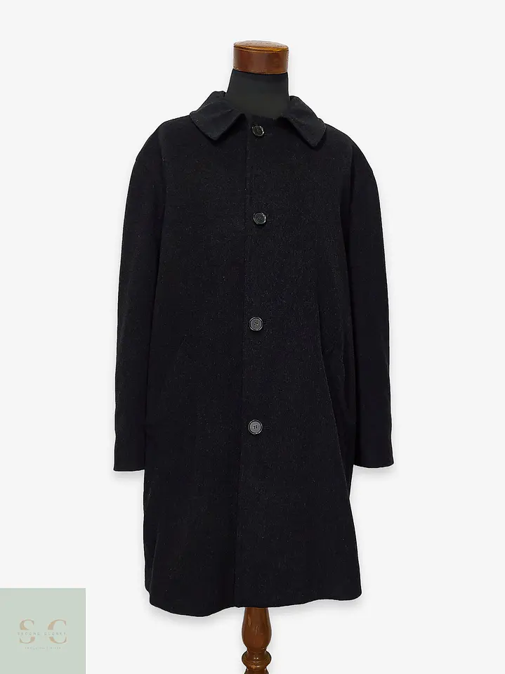 Abrigo Overcoat Gris Marengo en Lana Vintage Talla XXXL 1