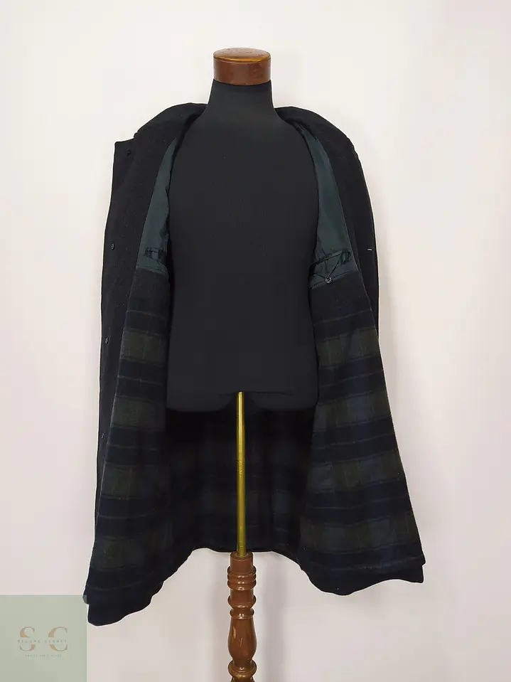 Abrigo Overcoat Gris Marengo en Lana Vintage Talla XXXL 7