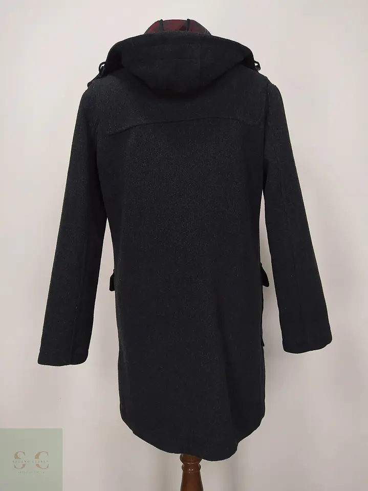 Abrigo Duffle en Paño de Lana Gris Plomo Talla S 9