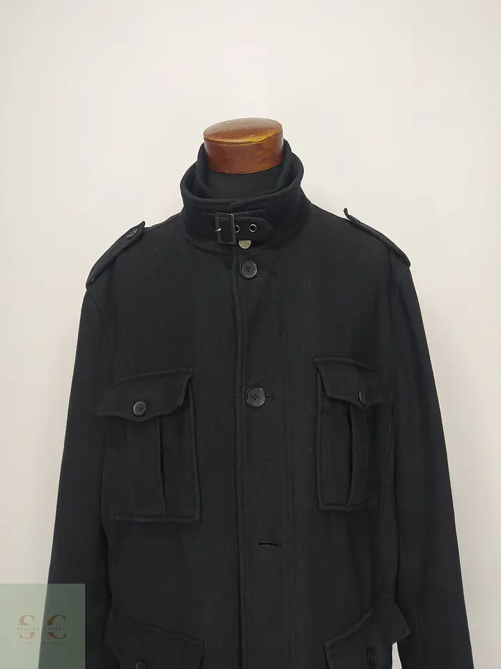 Chaquetón Militar de Paño Negro con Cuello Chimenea Talla XL 3