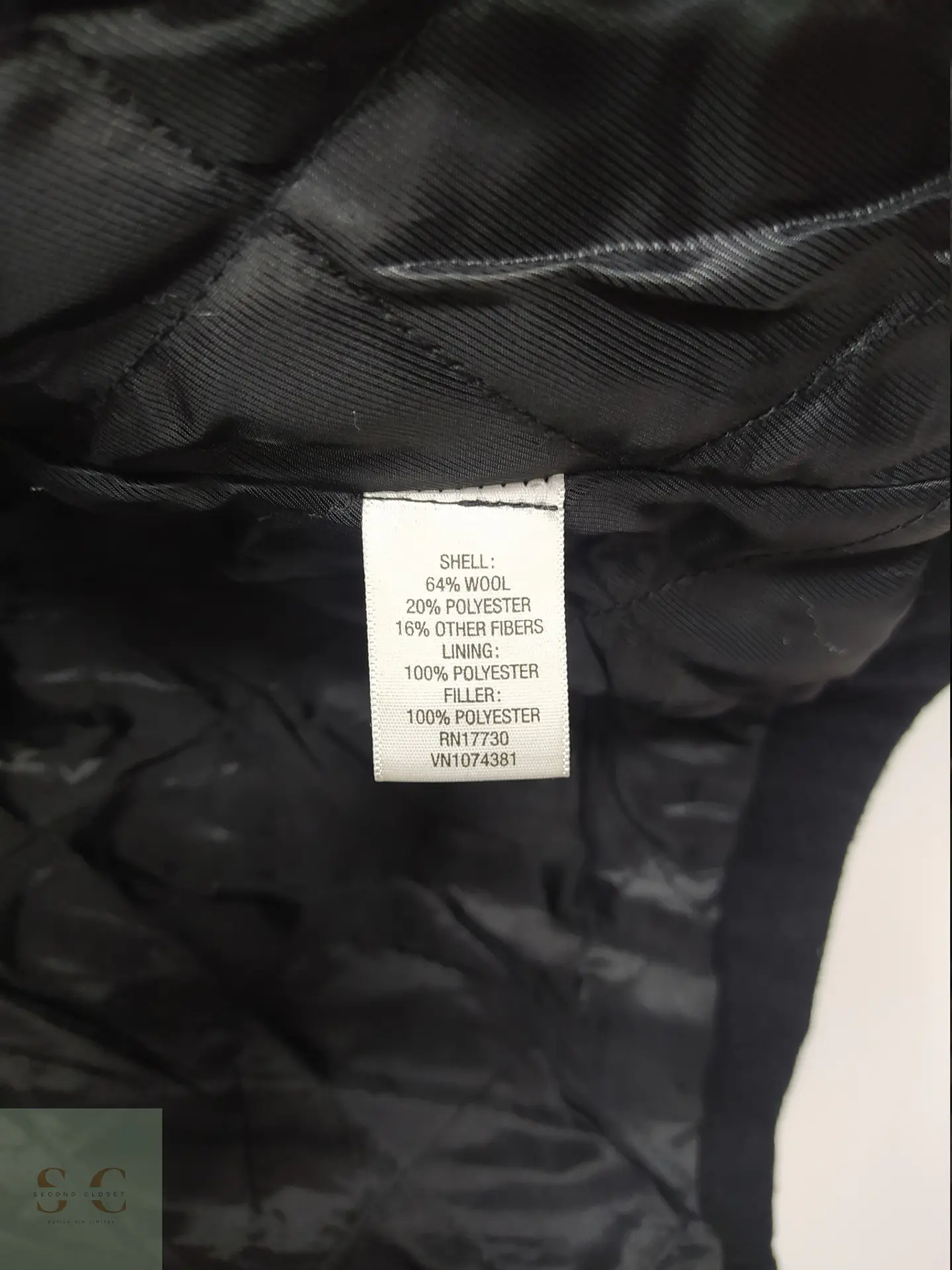 Abrigo Cruzado Peacoat en Paño de Lana Negro Talla ML 7