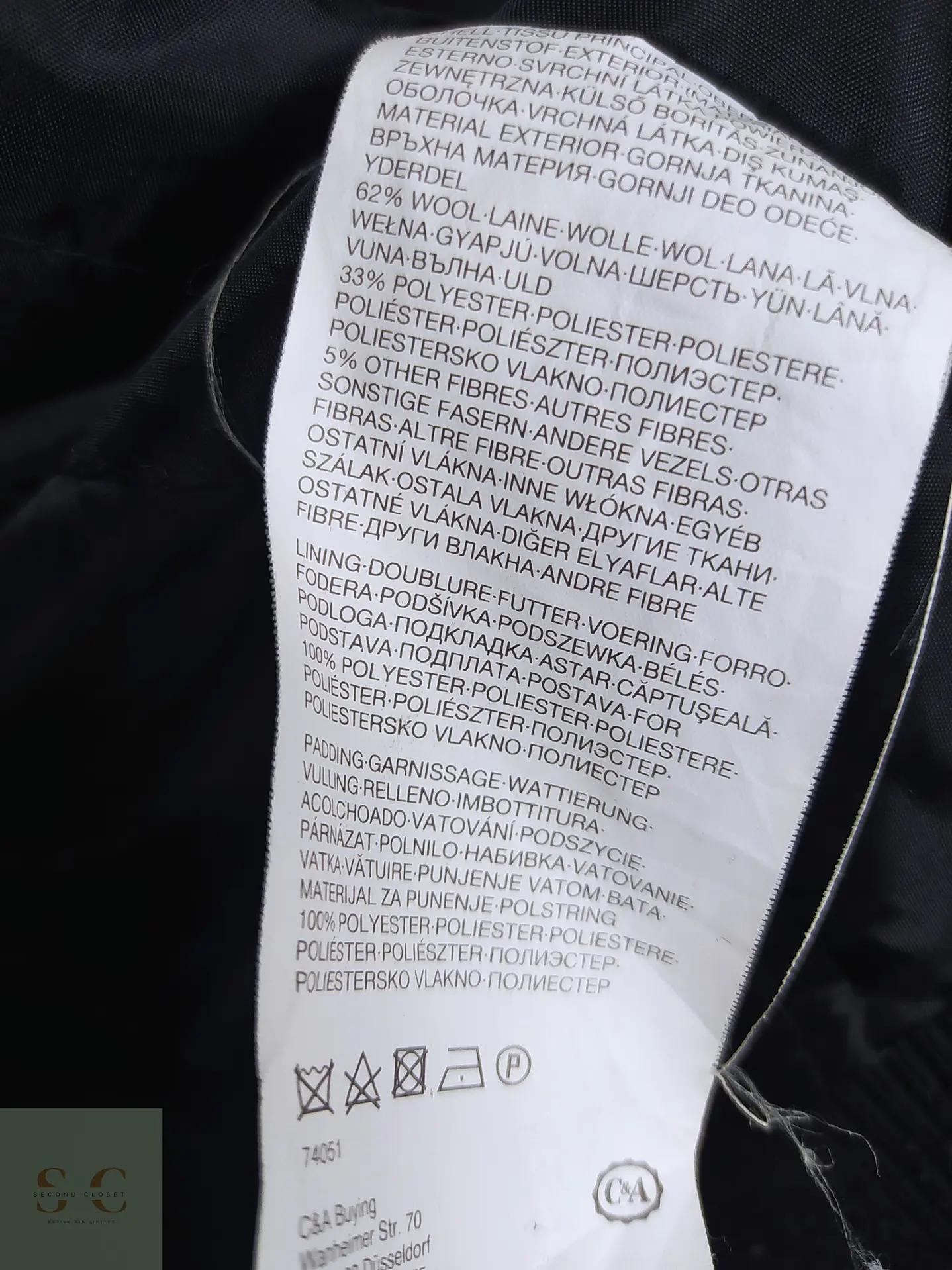 Chaqueta de Paño Gris Plomo con Capucha y Alamares Talla ML 9