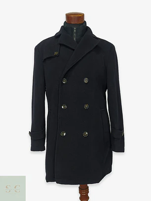Abrigo Cruzado Militar de Paño Azul Marino Lauren Ralph Lauren Talla ML
