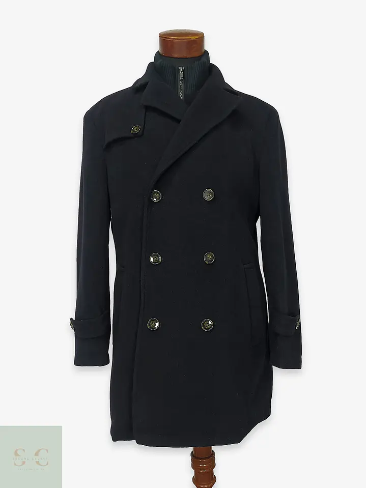 Abrigo Cruzado Militar de Paño Azul Marino Lauren Ralph Lauren Talla ML 1