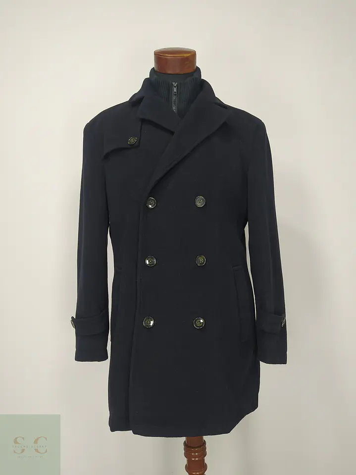 Abrigo Cruzado Militar de Paño Azul Marino Lauren Ralph Lauren Talla ML 2