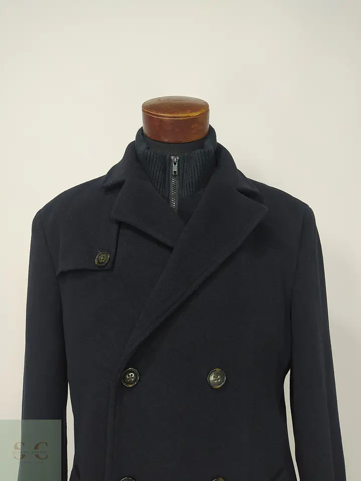 Abrigo Cruzado Militar de Paño Azul Marino Lauren Ralph Lauren Talla ML 3