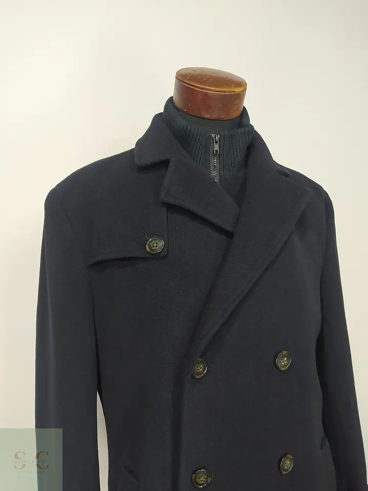 Abrigo Cruzado Militar de Paño Azul Marino Lauren Ralph Lauren Talla ML 4
